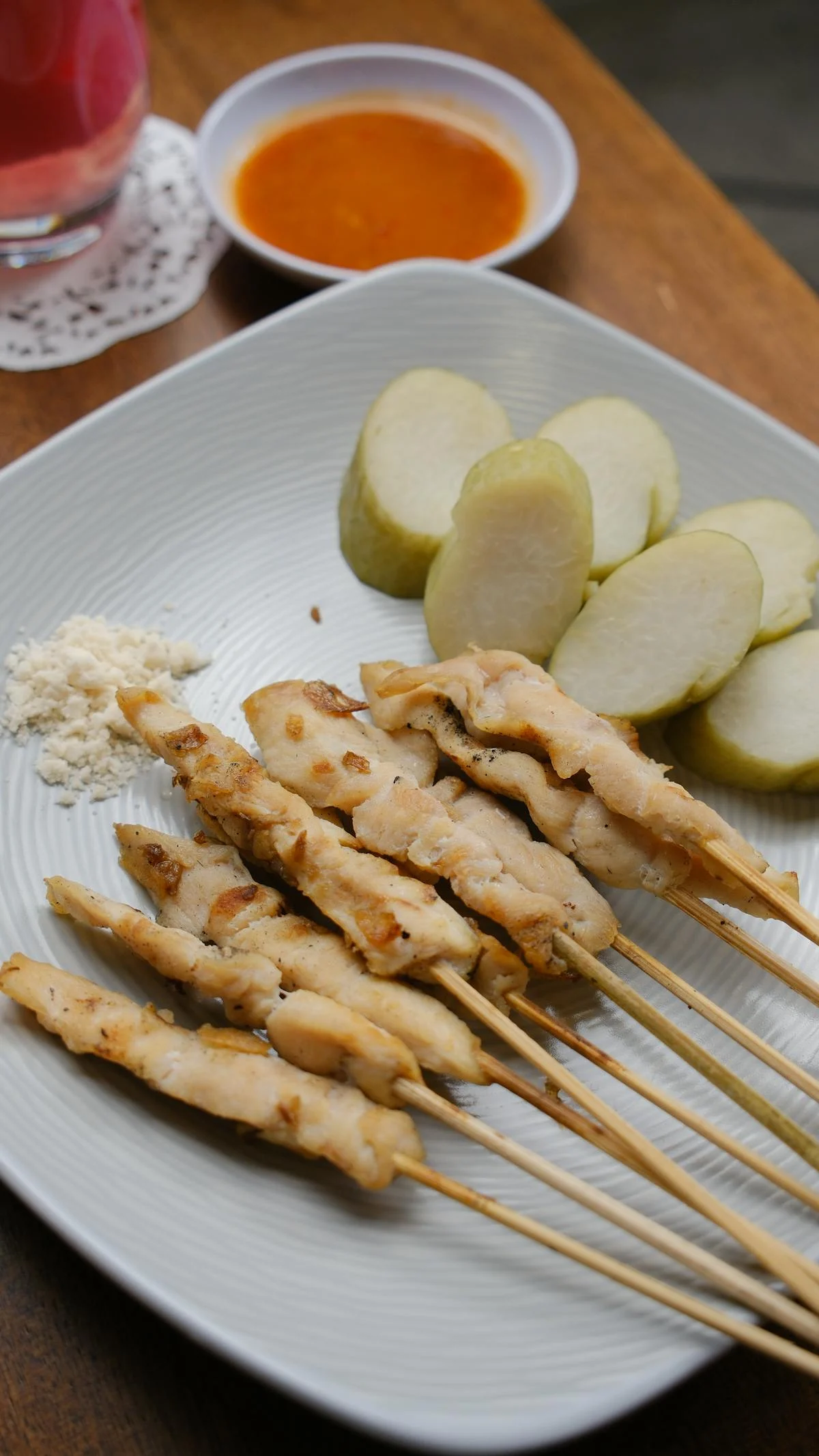 Gai Golae — southern Thai chicken satay skewers with peanut dipping sauce