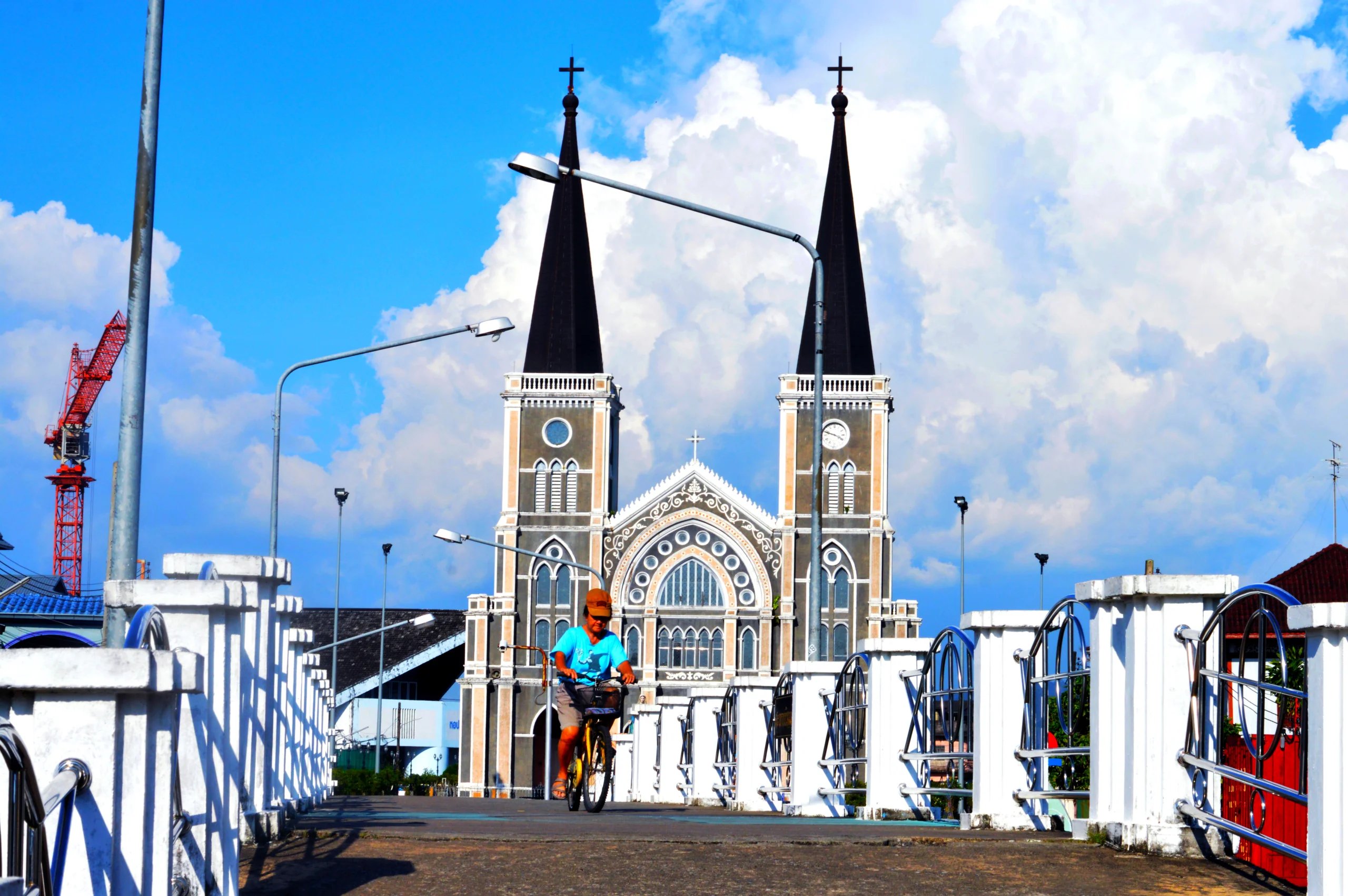 The twin spires of the Cathedral of the Immaculate Conception, Chanthaburi