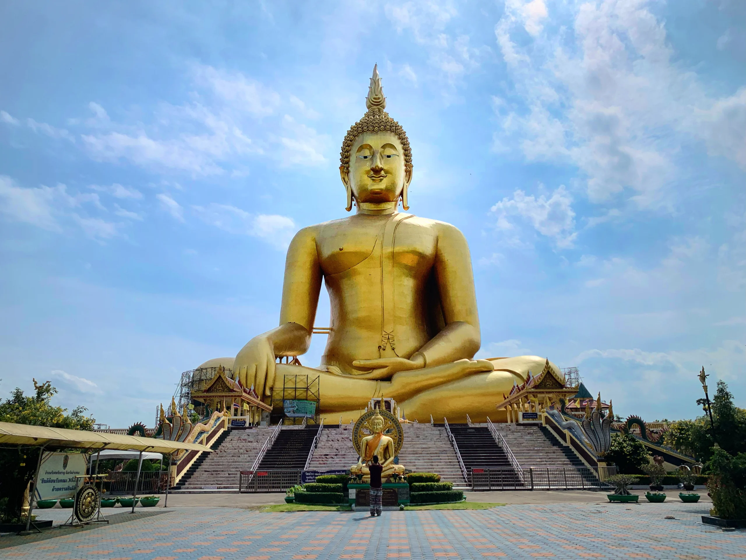 The Great Buddha of Thailand at Wat Muang, Ang Thong, seen from its front lawn
