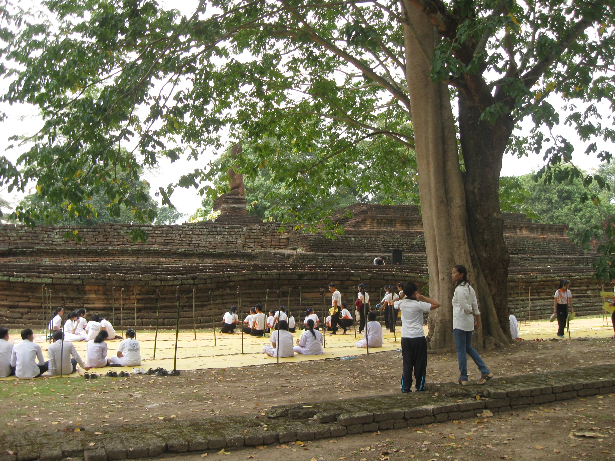 Ruined chedis on the lawns of Kamphaeng Phet Historical Park