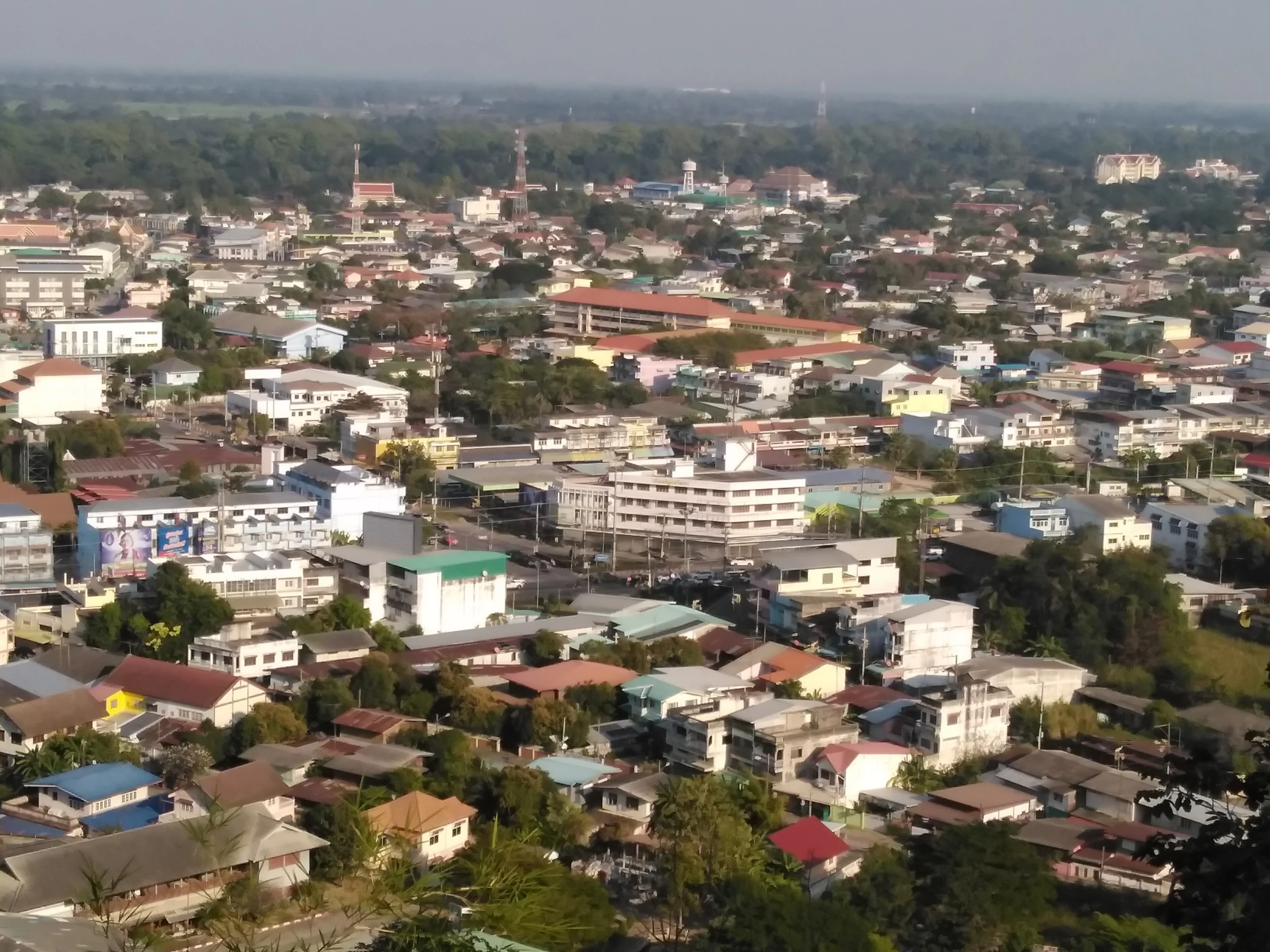 View over Uthai Thani town from Khao Sakae Krang hill