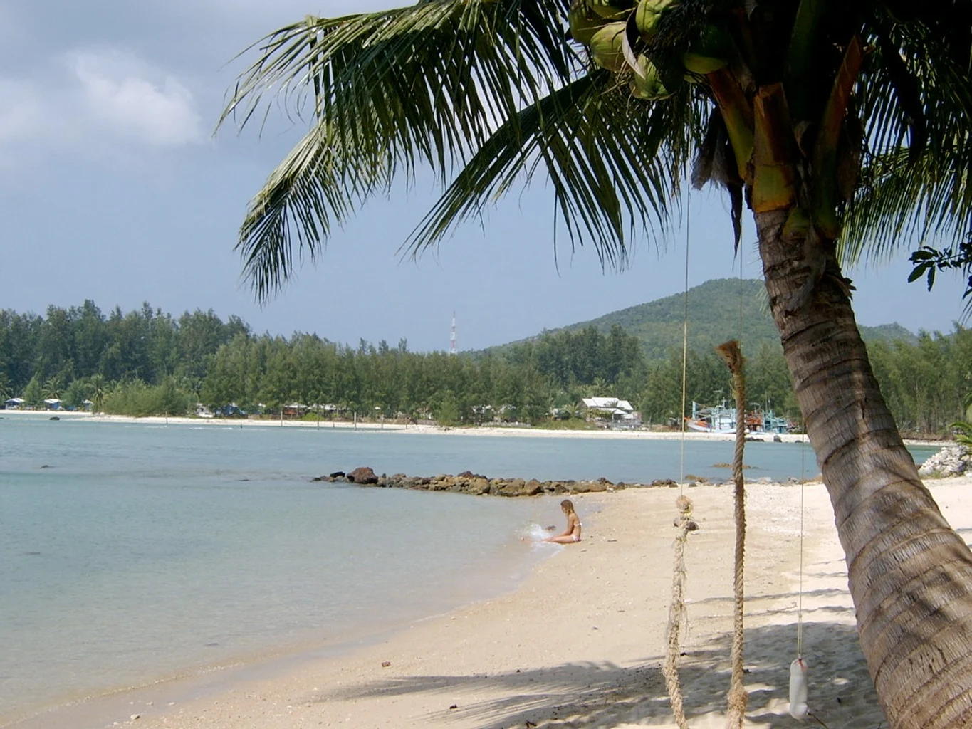 Quiet palm-lined Sri Thanu beach on Koh Phangan’s west coast