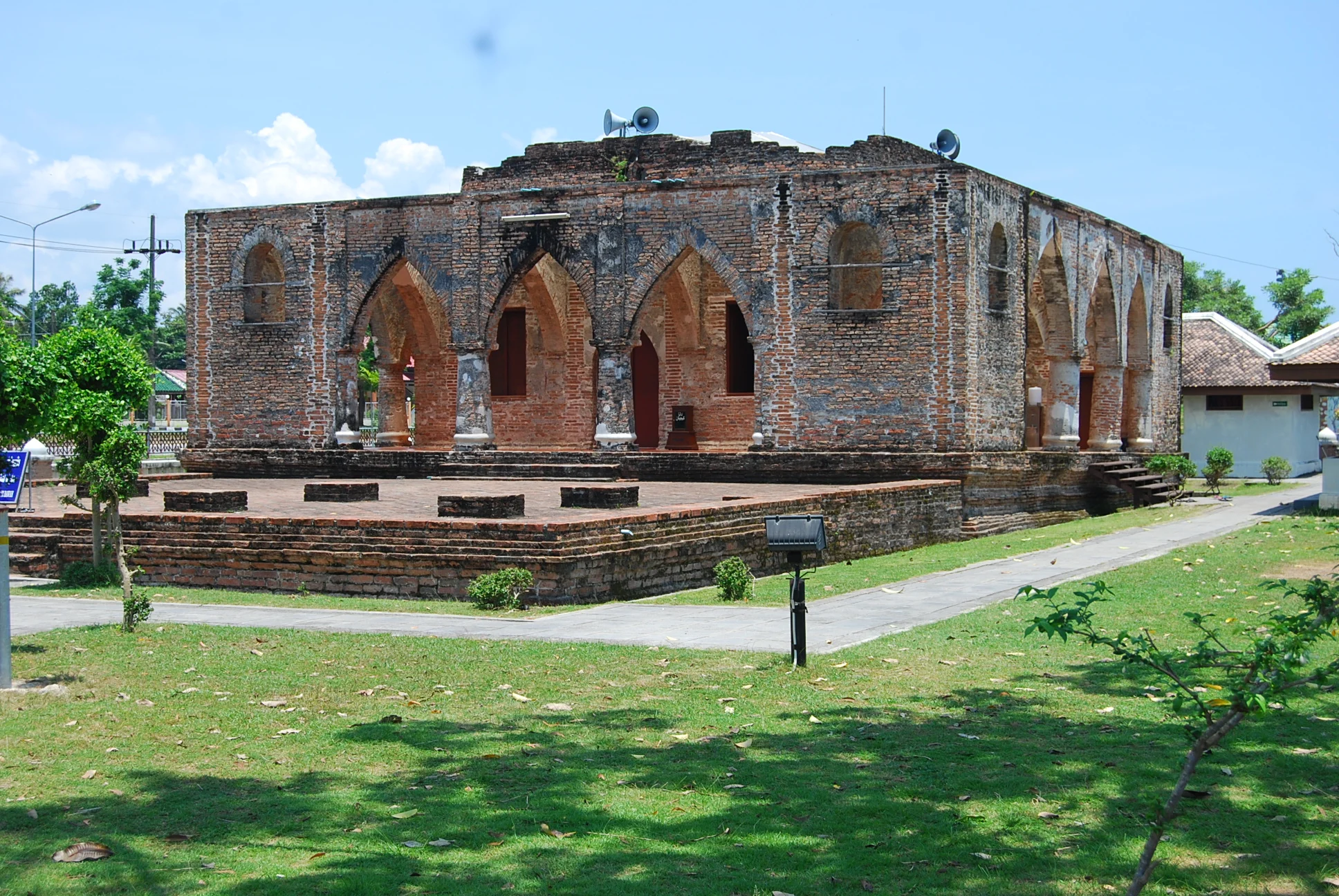 The brick arches of the 16th-century Krue Se Mosque, Pattani