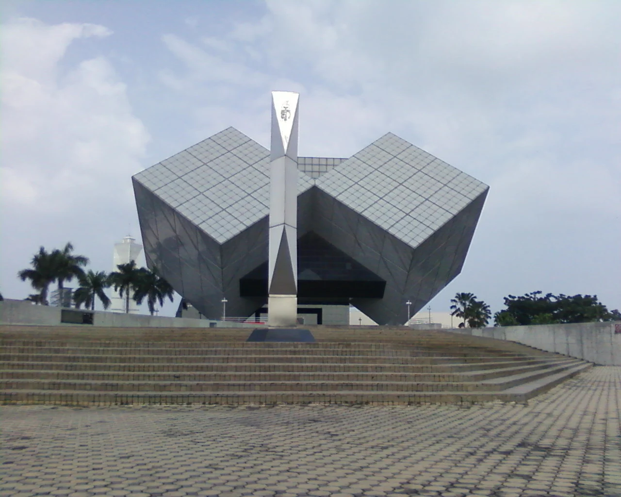 The tilted cube building of the National Science Museum, Pathum Thani