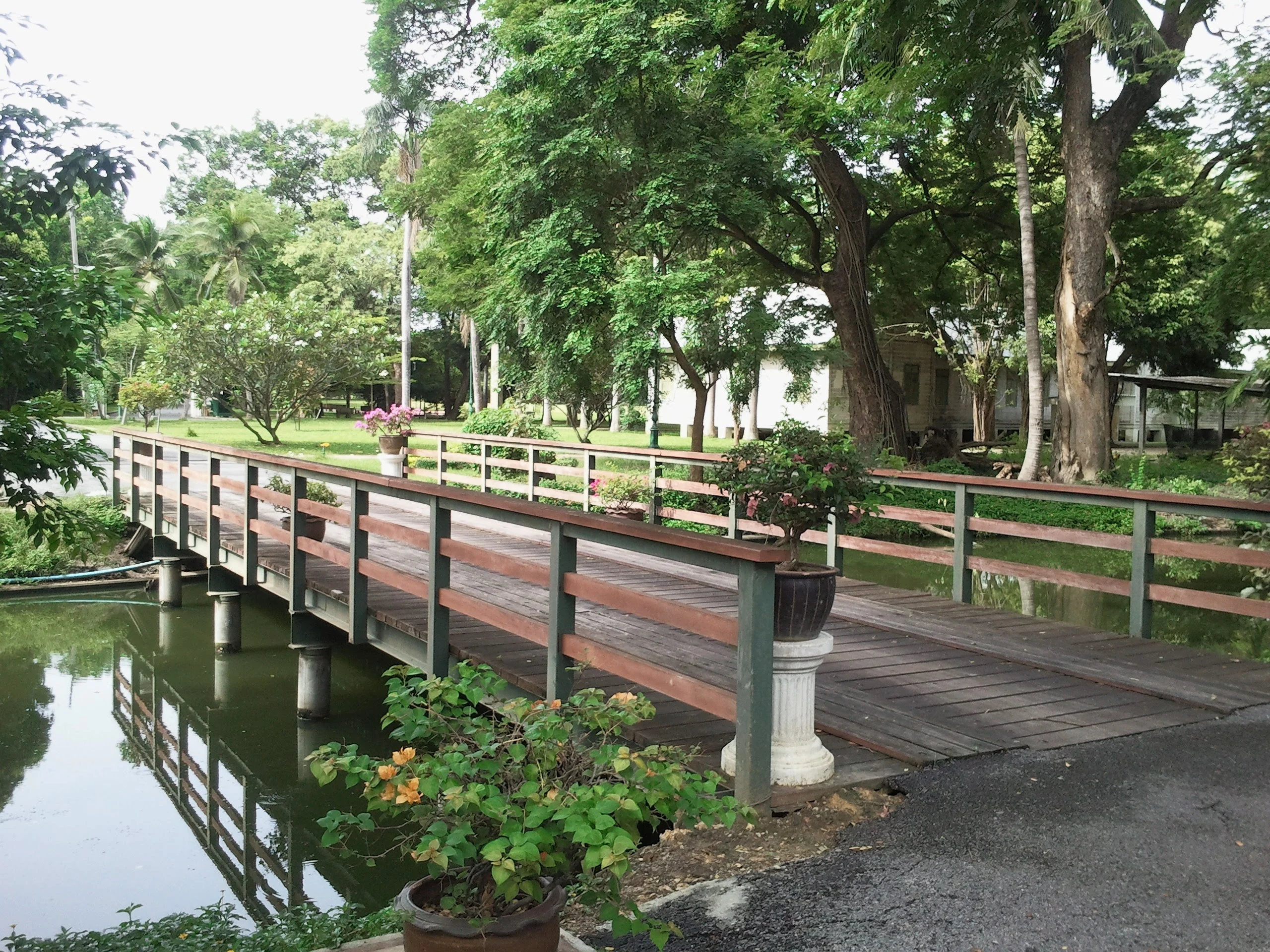Grounds and canal bridge at Sanam Chandra Palace, Nakhon Pathom