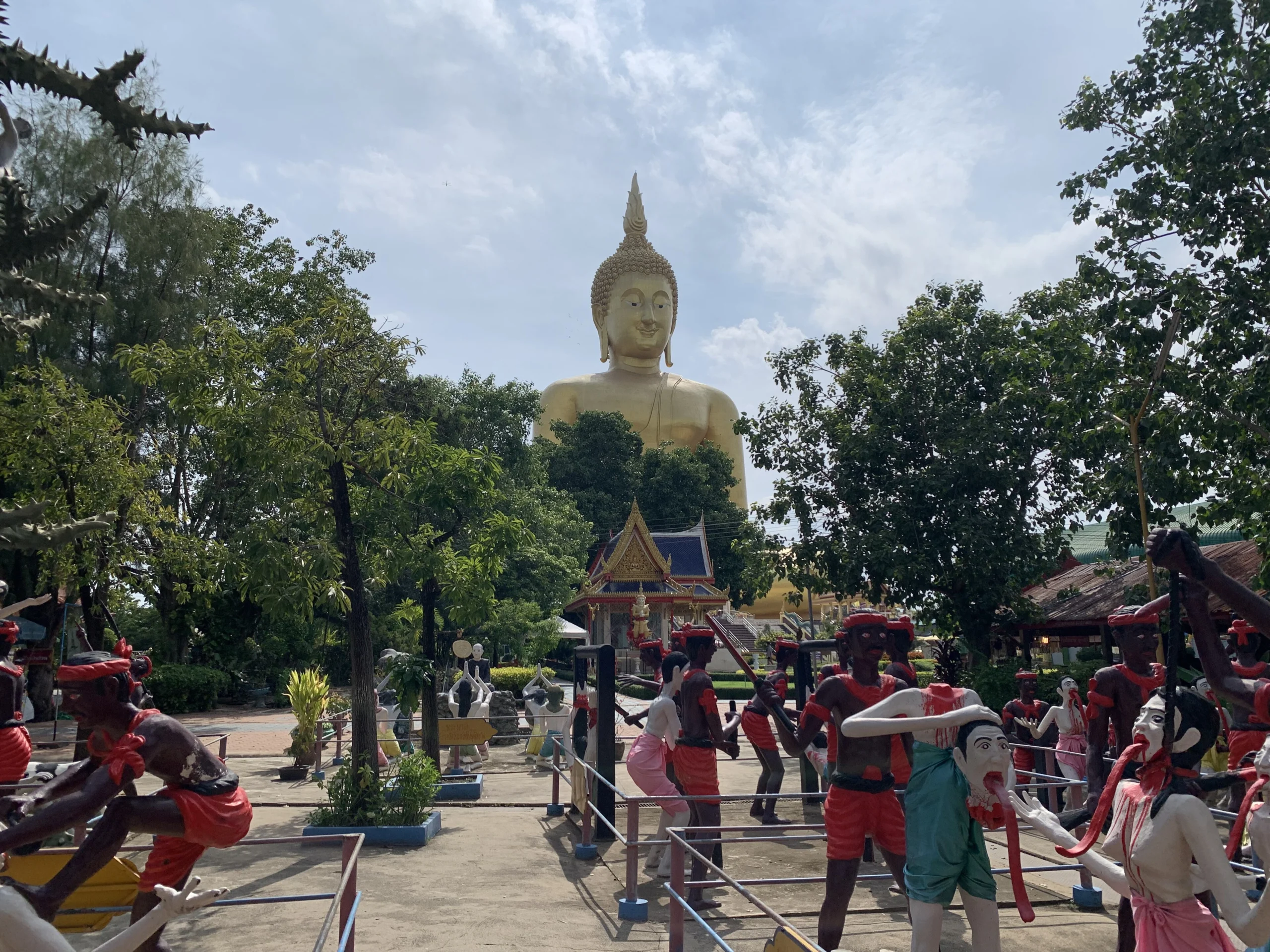 Statue garden below the Great Buddha at Wat Muang, Ang Thong