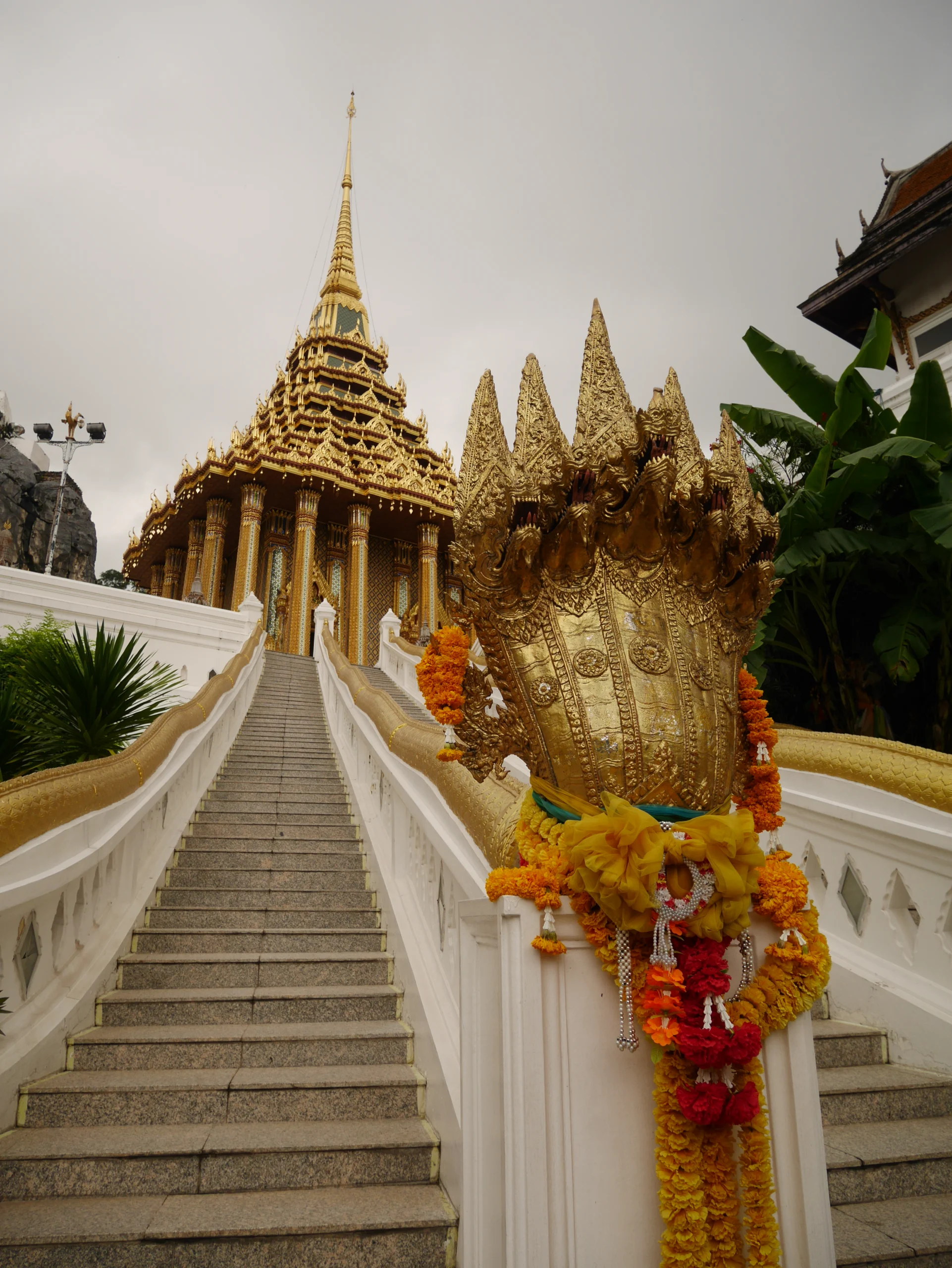 Naga stairway leading to the mondop of Wat Phra Phutthabat, Saraburi