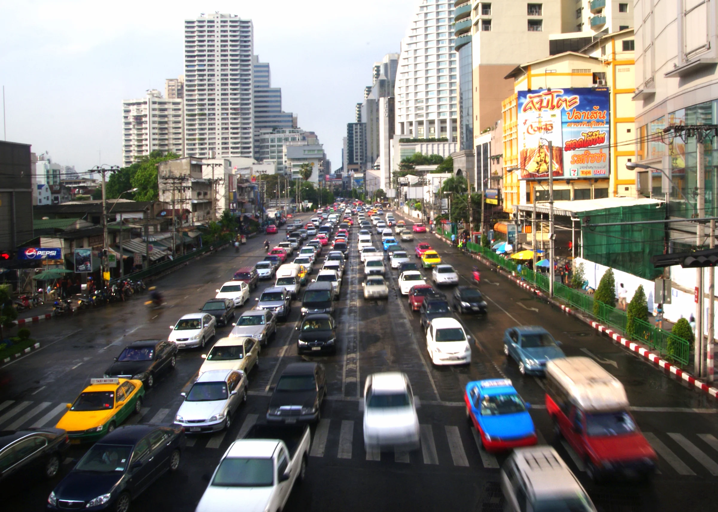 Bangkok traffic — statistically the most dangerous thing you'll do in Thailand