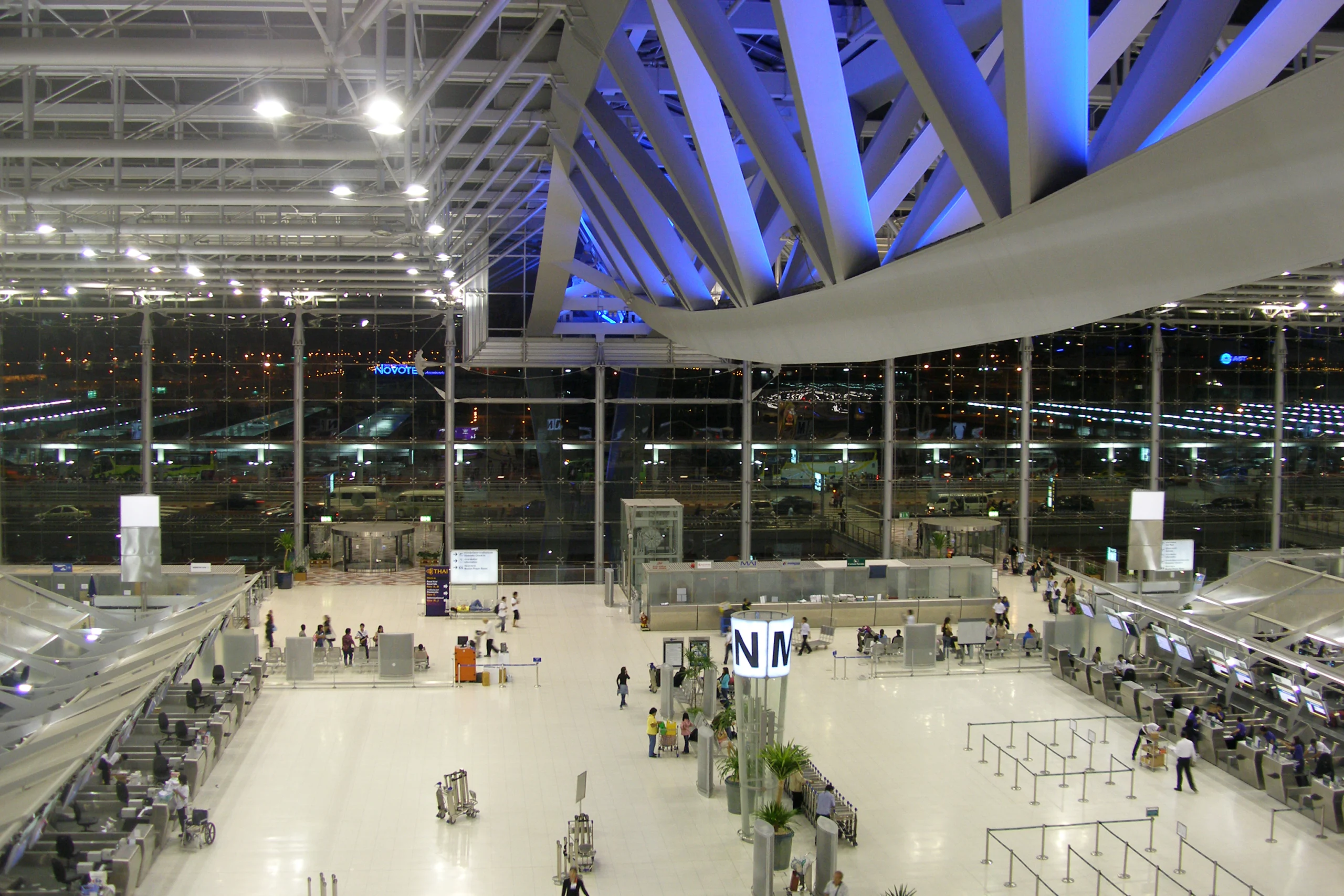 Suvarnabhumi's arrival halls — ten minutes from here you have Thai data