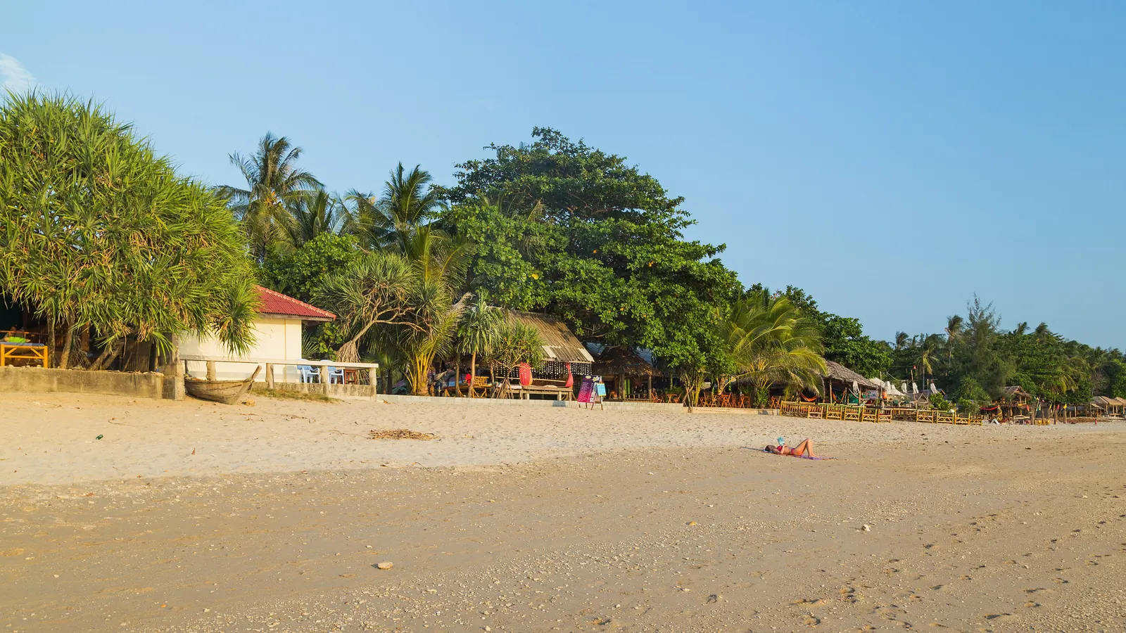Klong Khong beach on Koh Lanta Yai, the budget-and-sunset stretch of the west coast