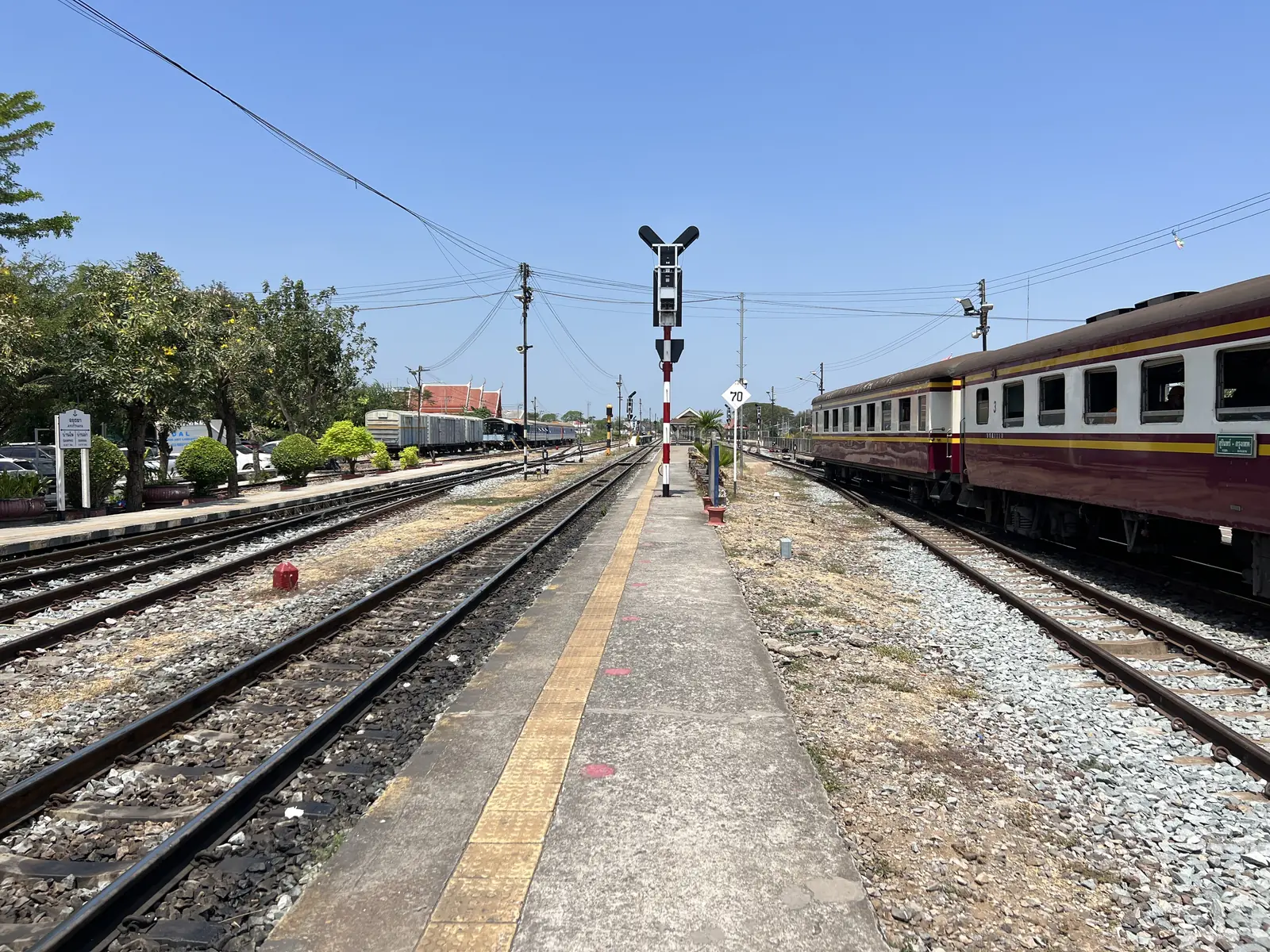 The platform at Ayutthaya railway station, March 2026
