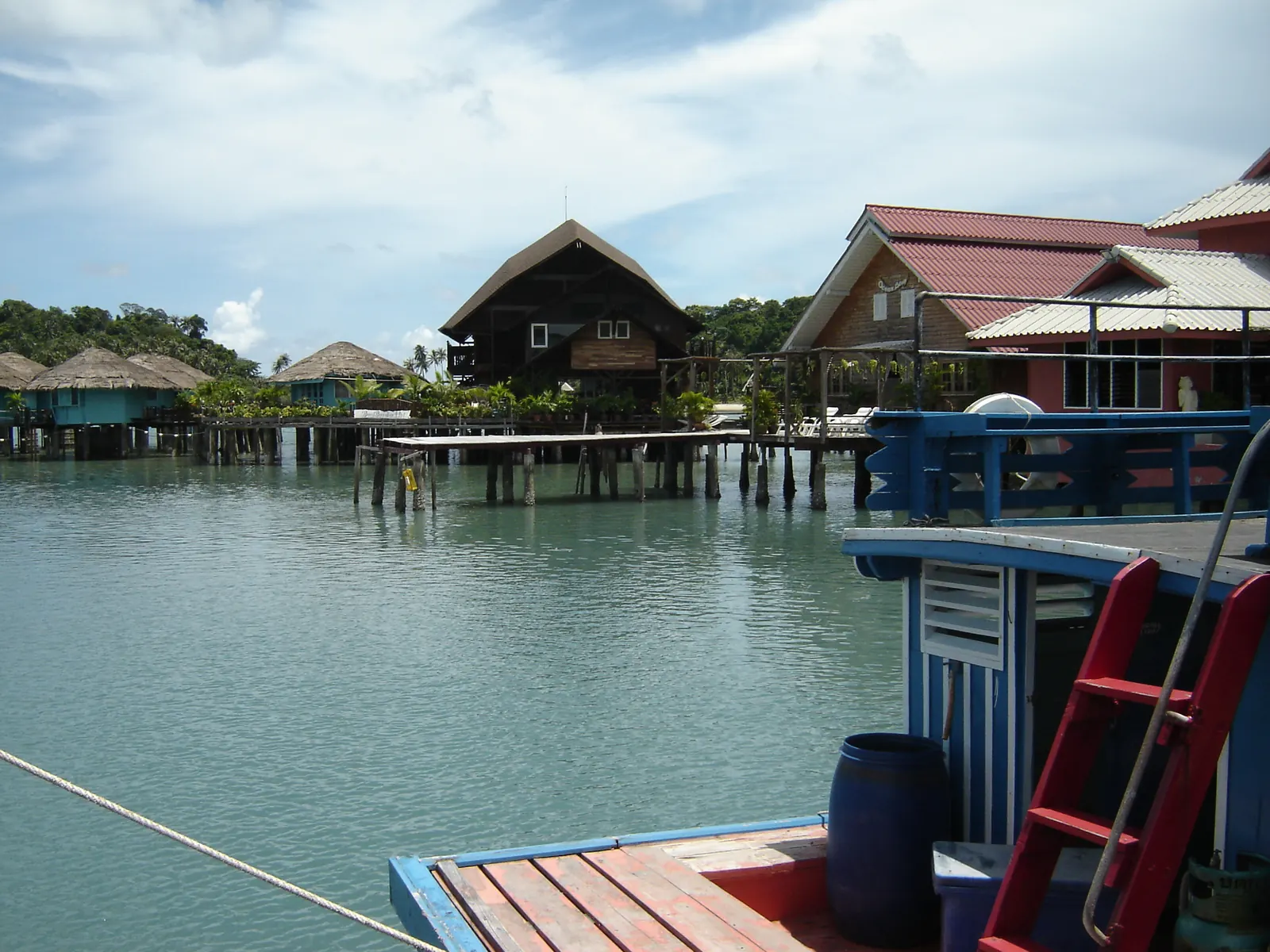 Stilt houses over the water at Bang Bao fishing village, Koh Chang