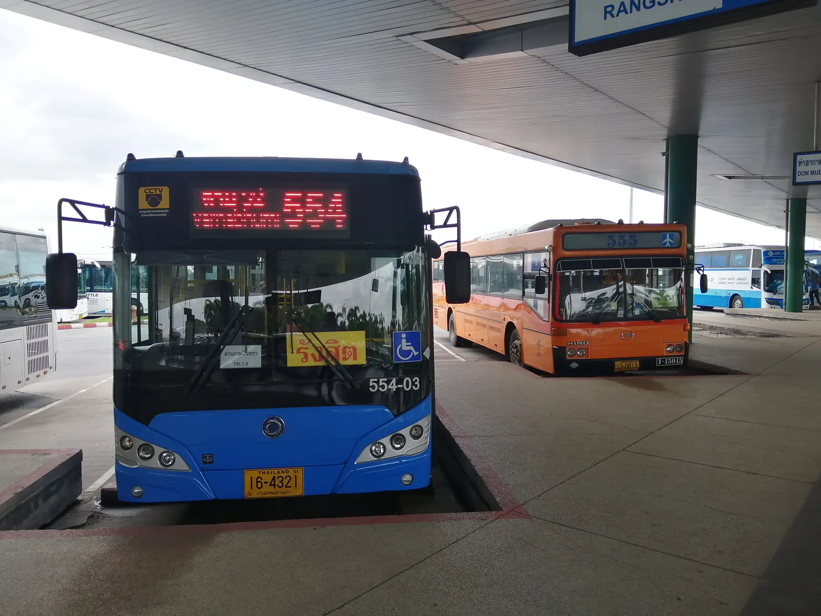 Public buses at the Suvarnabhumi Airport transport centre