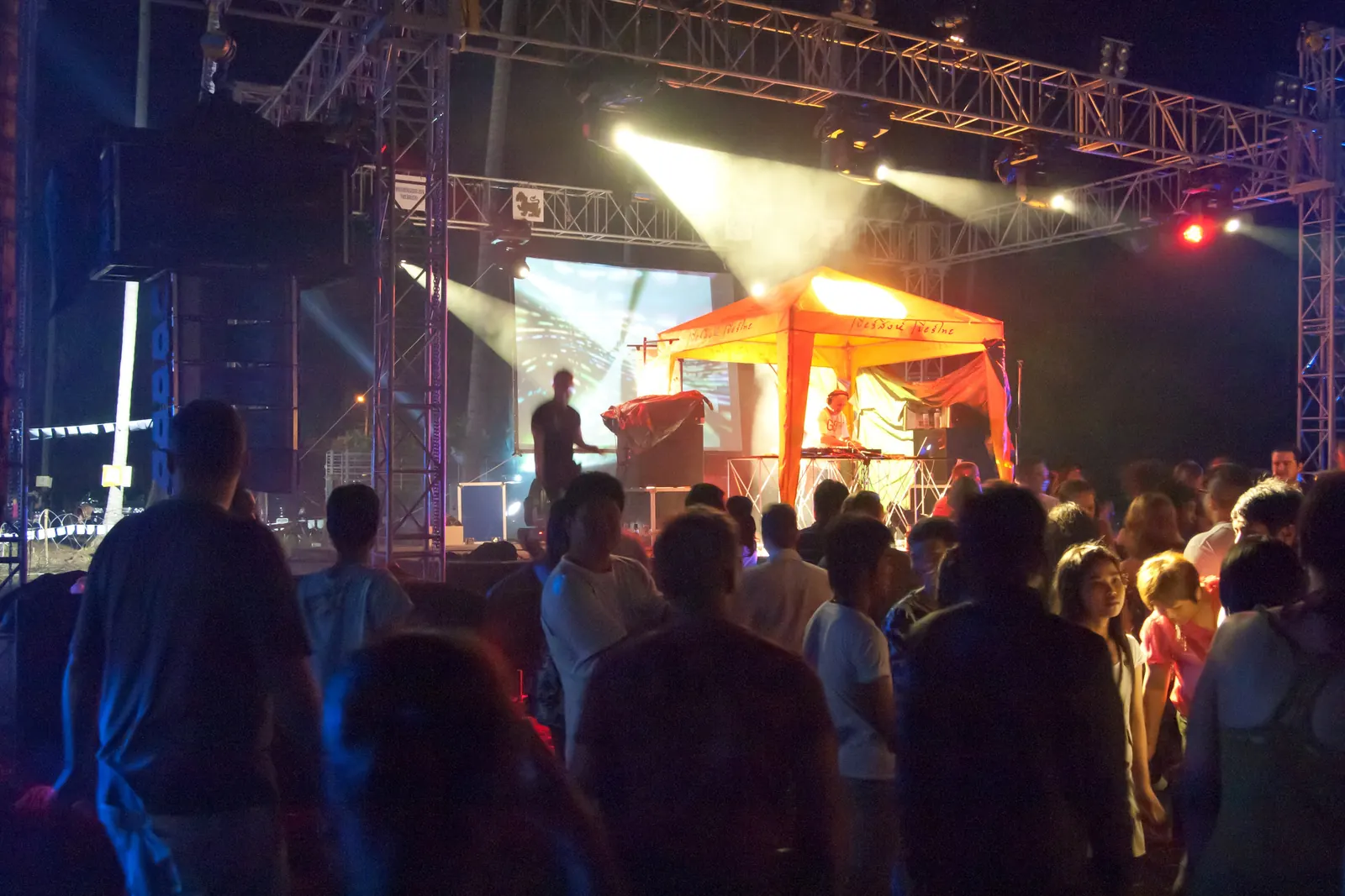 A night-time DJ party at Lonely Beach on Koh Chang