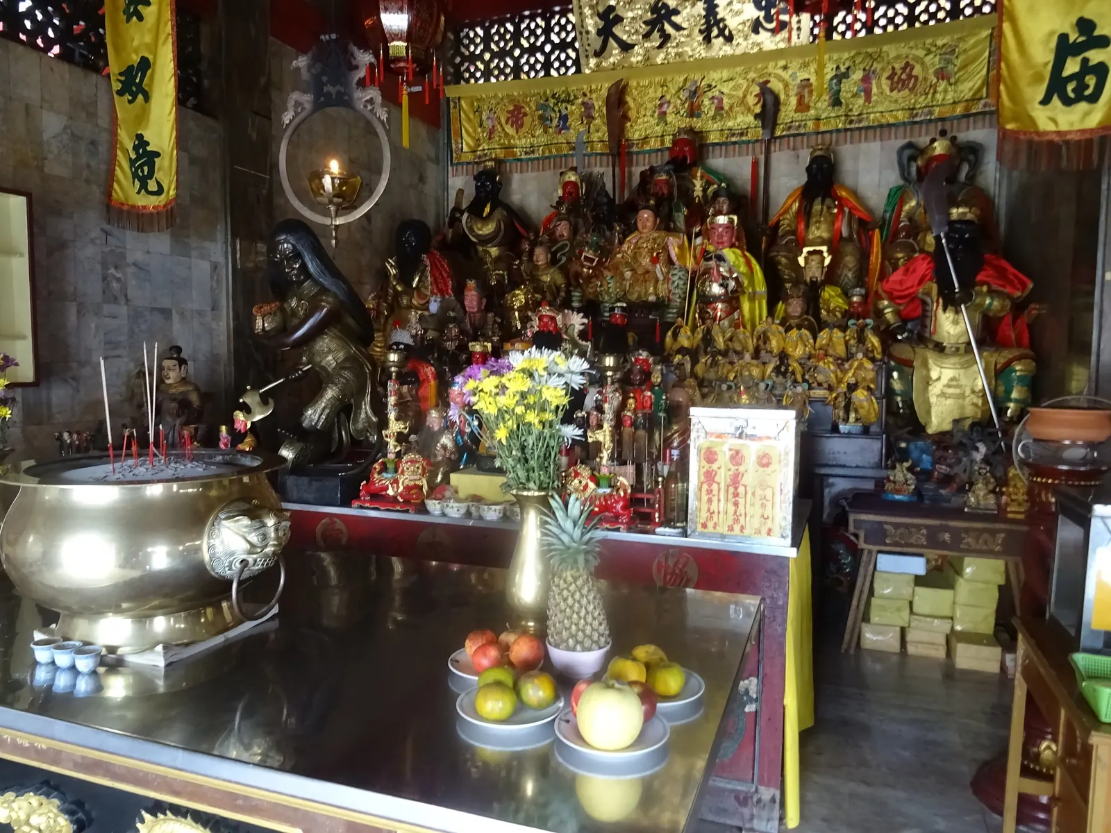 Jui Tui Shrine on Ranong Road, Phuket Old Town, decorated with lanterns for the Phuket Vegetarian Festival