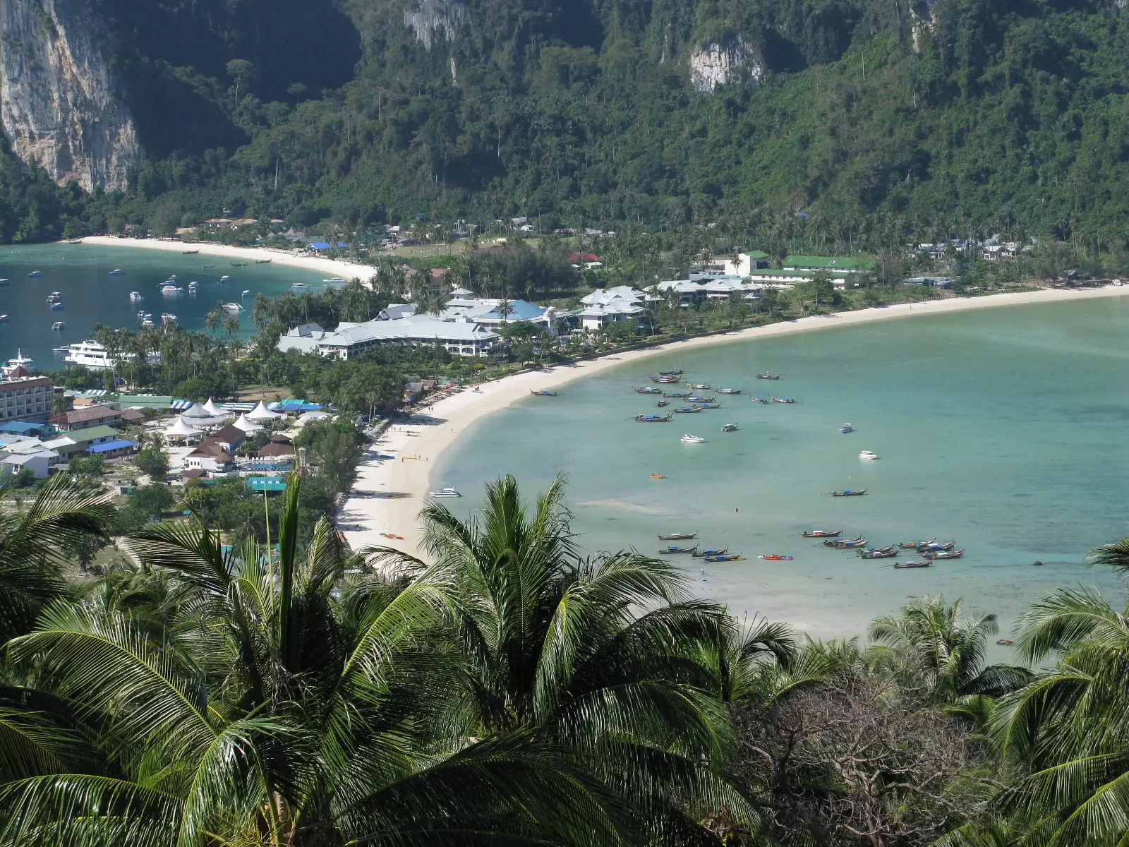 Koh Phi Phi Don's twin bays seen from the viewpoint