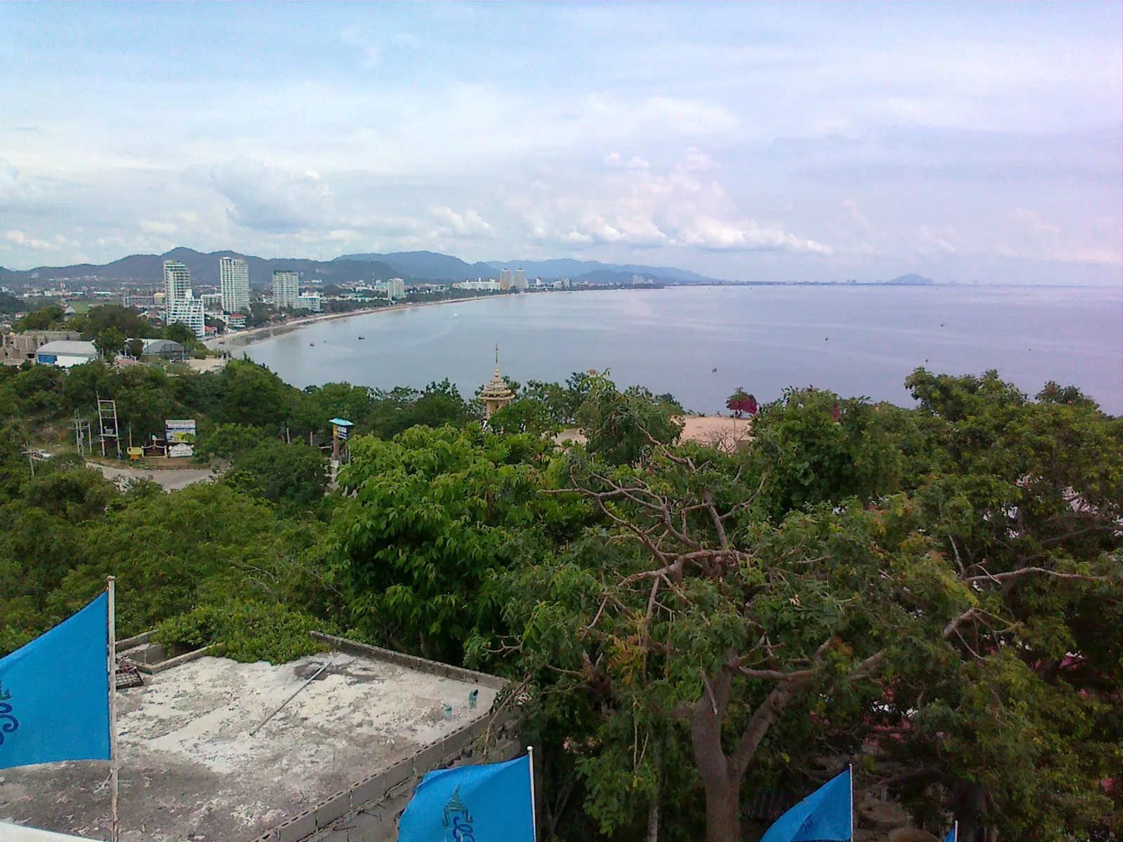 View north over Hua Hin bay from the temple on Khao Takiab