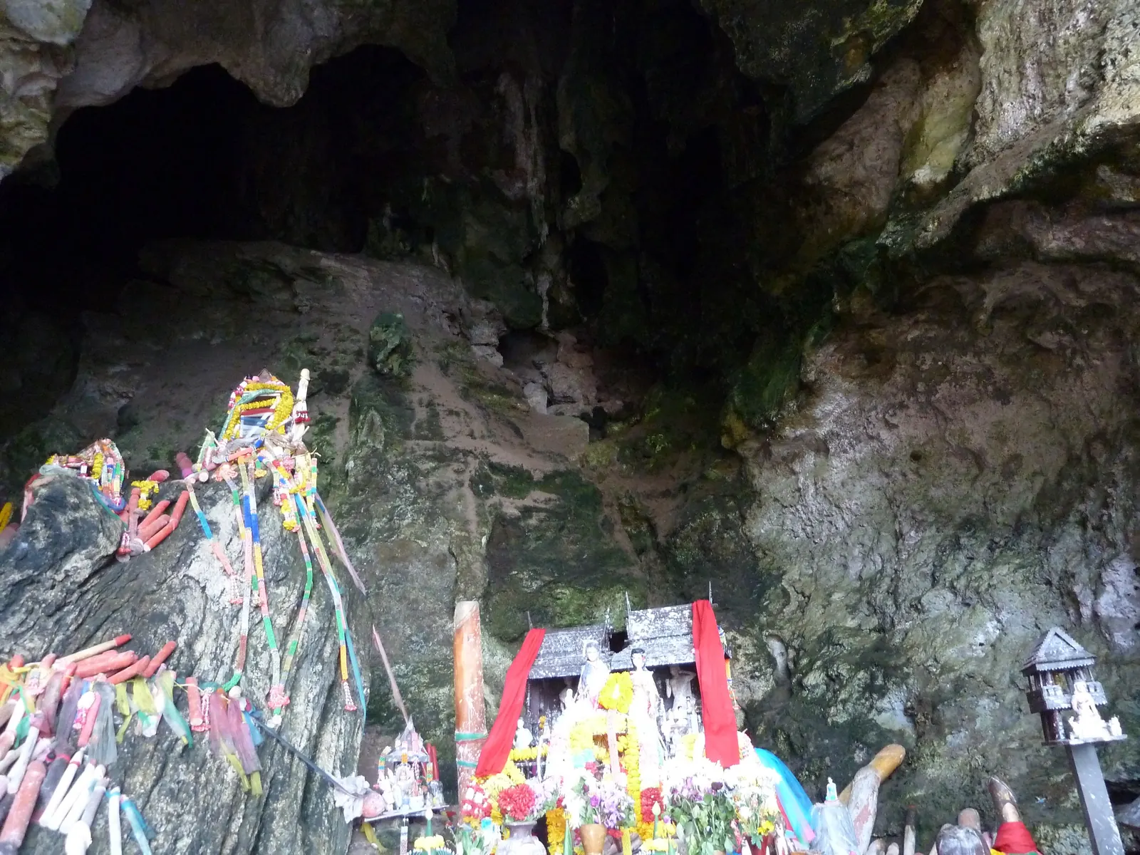 Phra Nang Cave shrine at Phra Nang Beach, Railay, with fertility offerings
