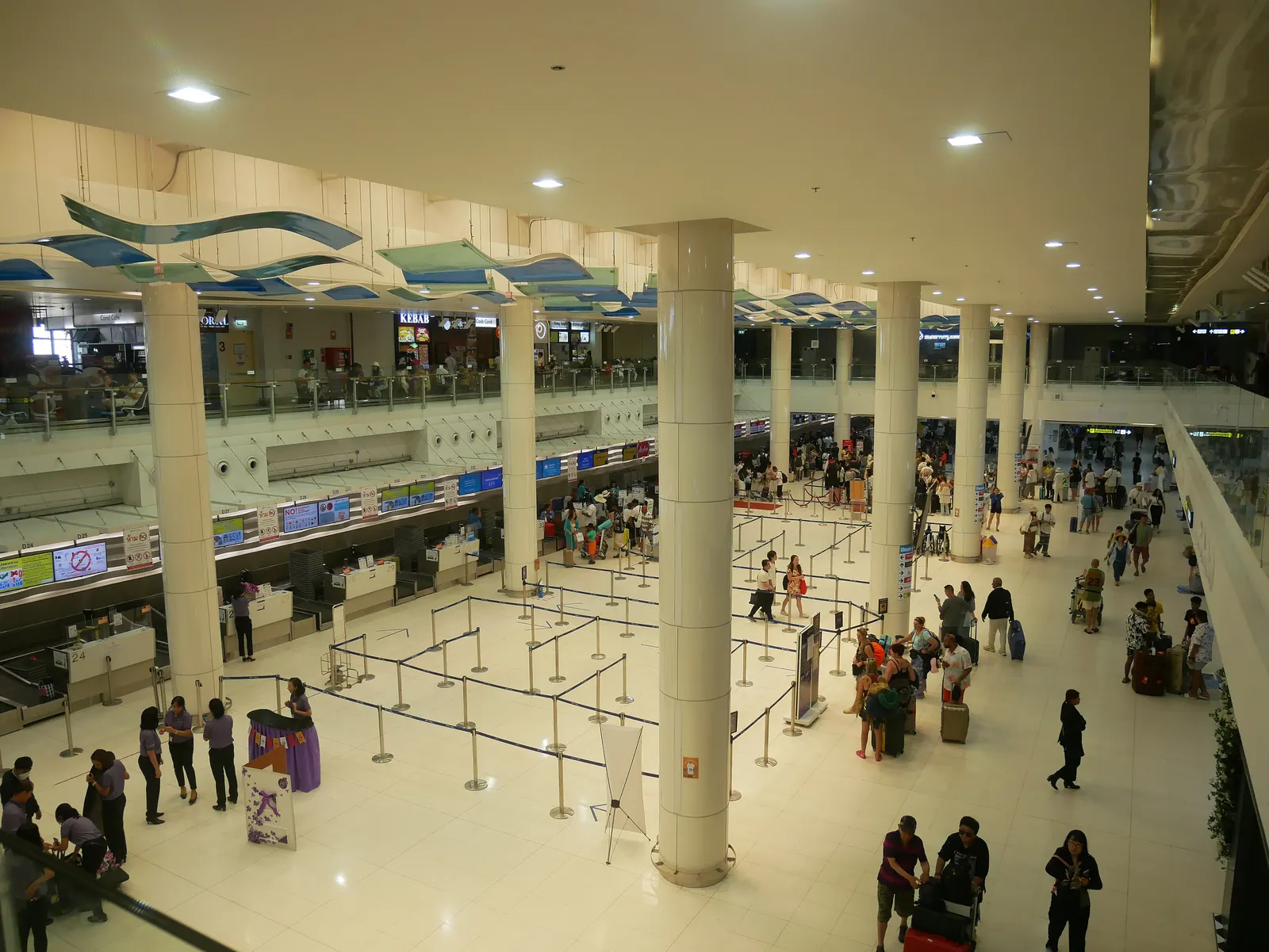 The check-in hall inside the International Terminal at Phuket International Airport