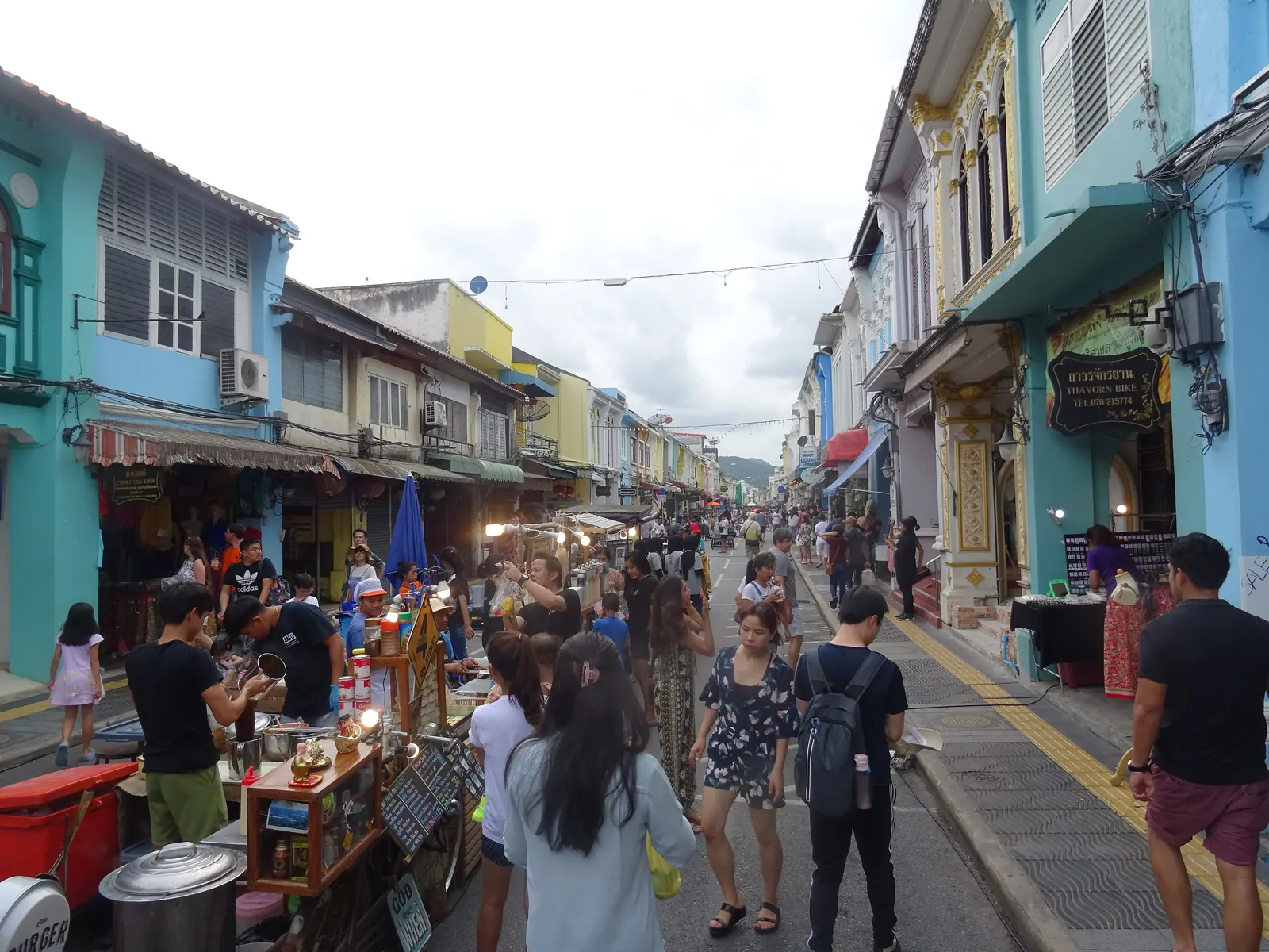 The Sunday Lard Yai walking street market on Thalang Road, Phuket Old Town